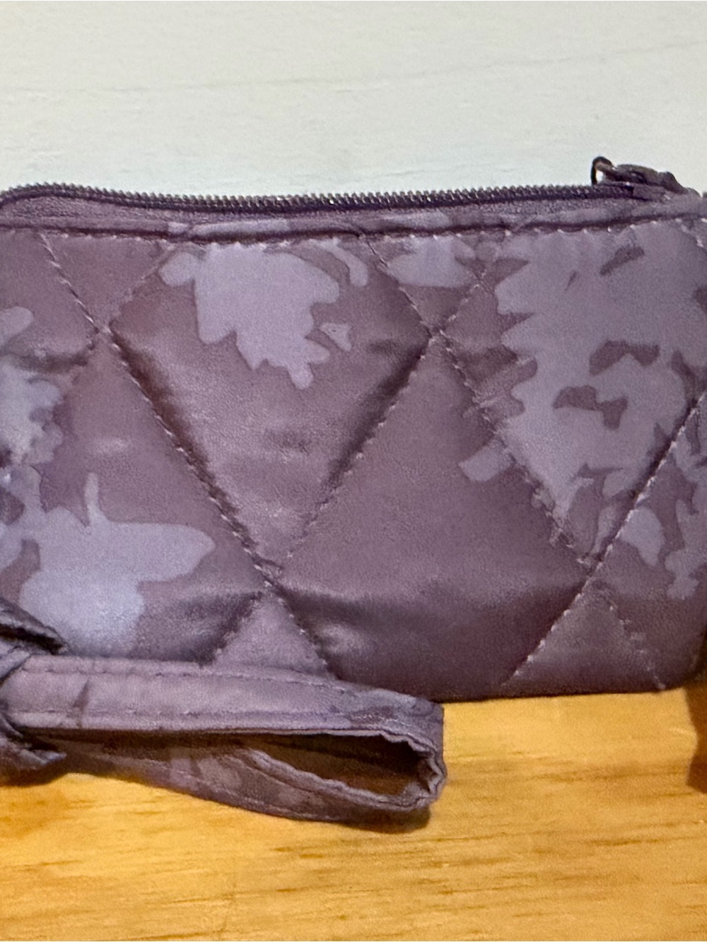 Vera Bradley Quilted purple zip id wallet in laneyard NWT